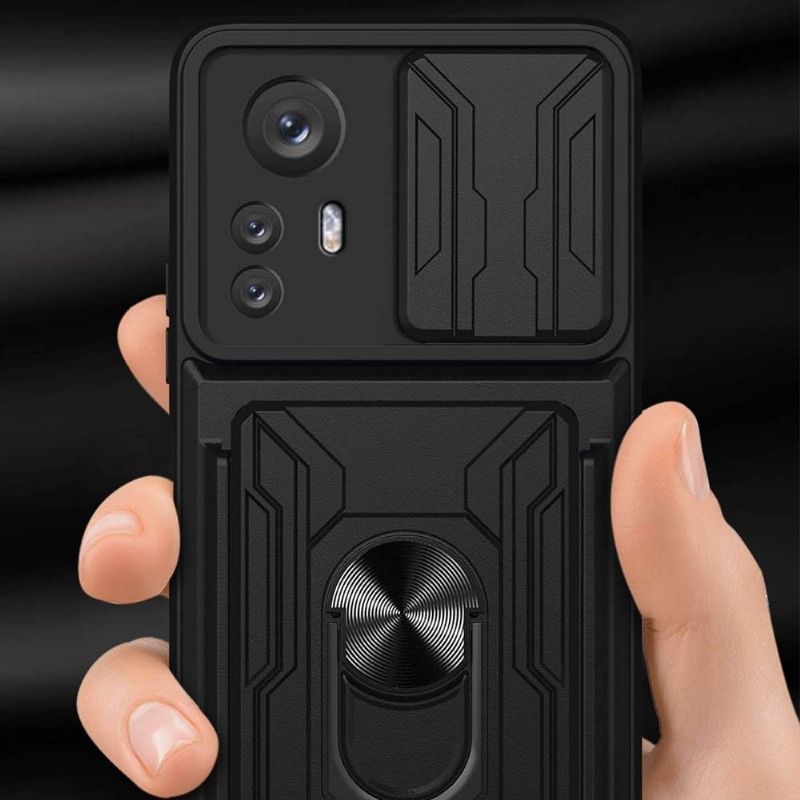 Coque Xiaomi 12 Pro Camera Slide Fonction Support + Porte-Carte