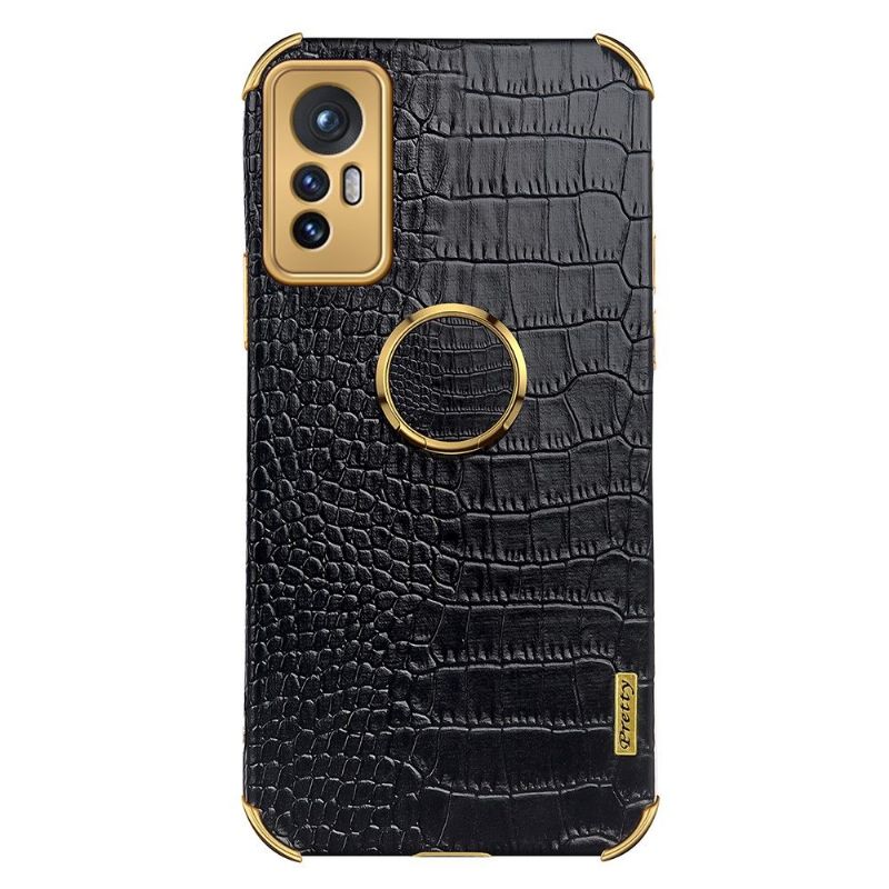 Coque Xiaomi 12 Pro Effet Croco avec Anneau