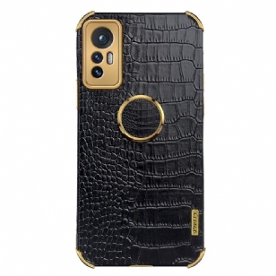 Coque Xiaomi 12 Pro Effet Croco avec Anneau