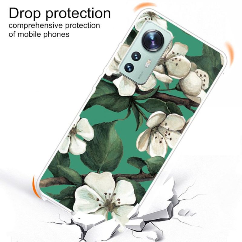 Coque Xiaomi 12 Pro Fleurs Blanches