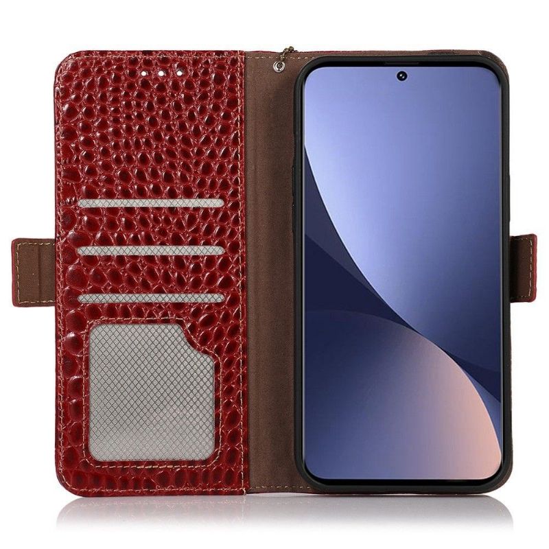 Housse Xiaomi 12 Pro Cuir véritable aspect croco