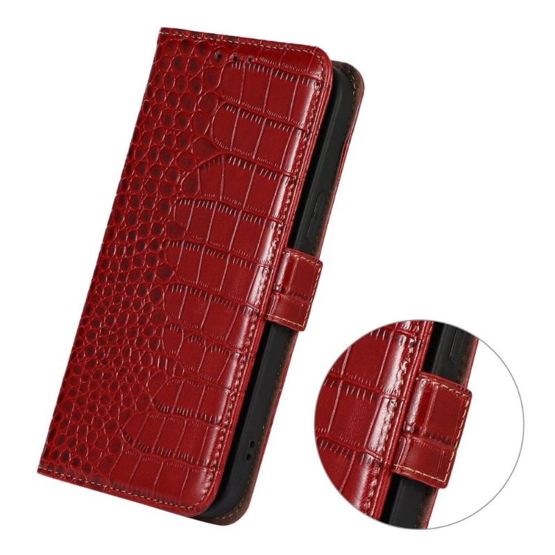 Housse Xiaomi 12 Pro Cuir véritable aspect croco