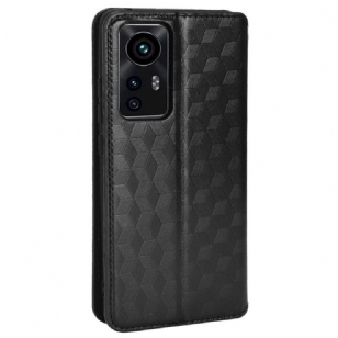 Housse Xiaomi 12 Pro flip cover design géométrie