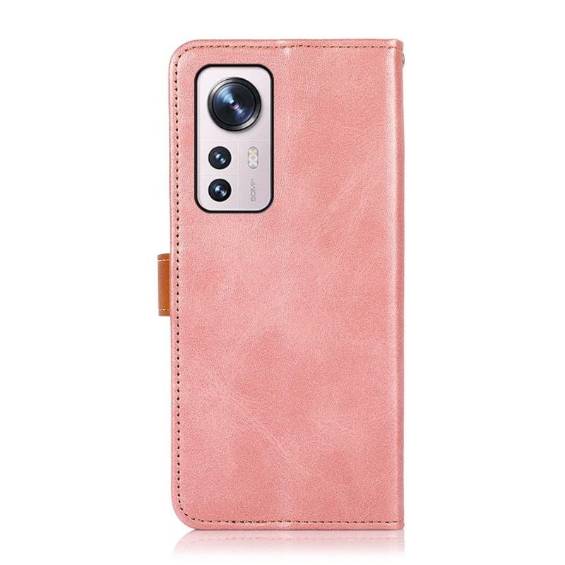 Housse Xiaomi 12 Pro KHAZNEH Bicolore simili cuir