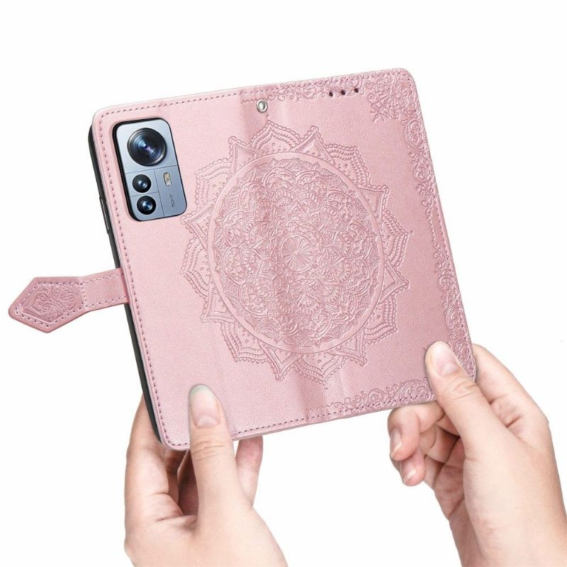 Housse Xiaomi 12 Pro Mandala relief en simili cuir