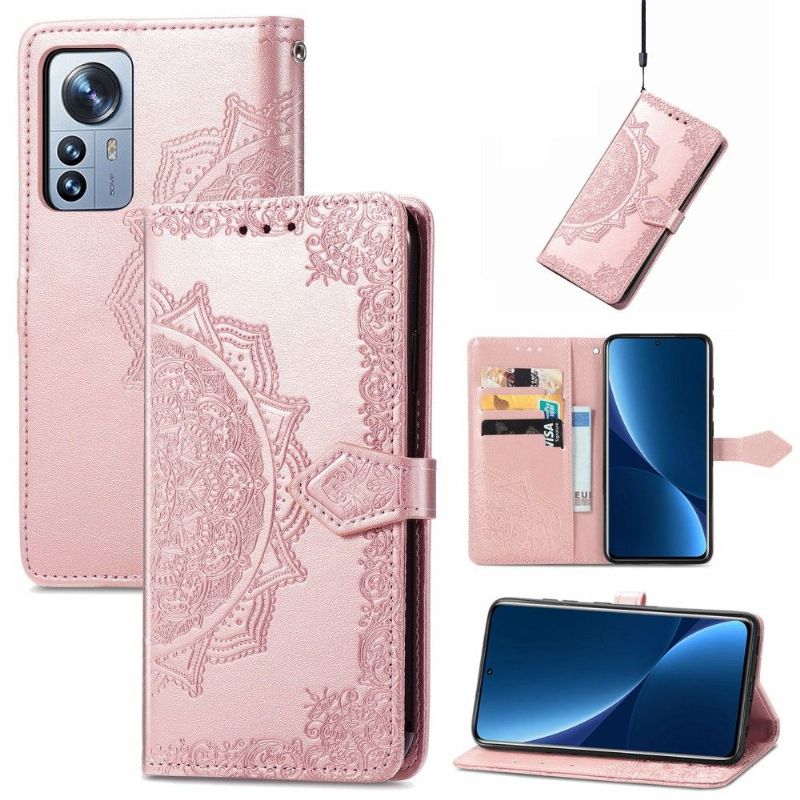 Housse Xiaomi 12 Pro Mandala relief en simili cuir