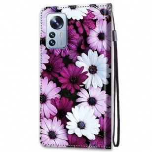 Housse Xiaomi 12 Pro marguerites colorées