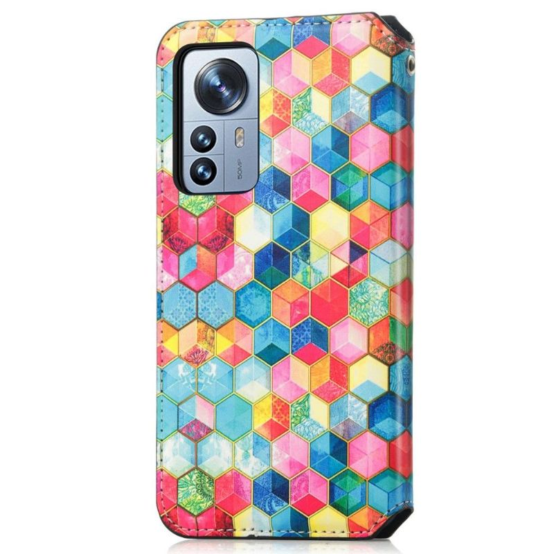 Housse Xiaomi 12 Pro Rabat Flip Cubes Colorés