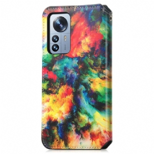 Housse Xiaomi 12 Pro Rabat Flip Nuage iridescent