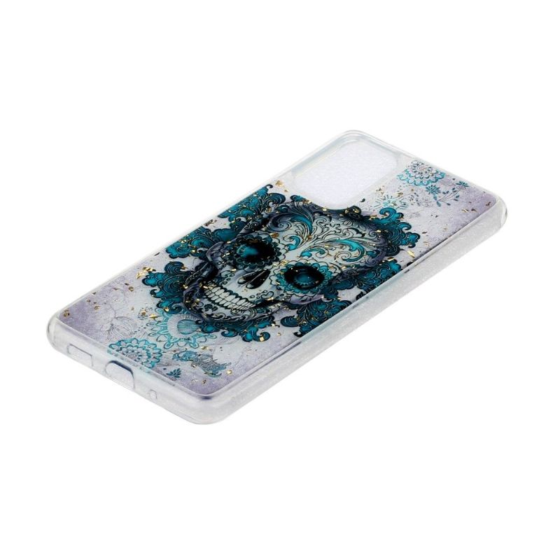 Coque Samsung Galaxy A51 tête de mort fleurie