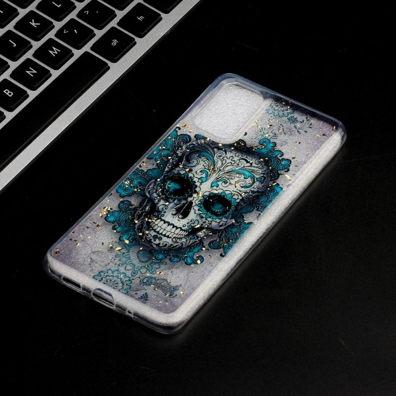 Coque Samsung Galaxy A51 tête de mort fleurie