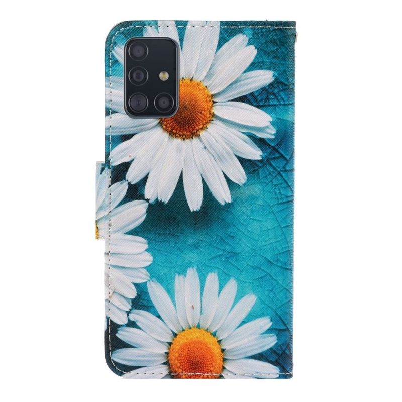 Samsung Galaxy A51 - Housse à lanière Marguerite