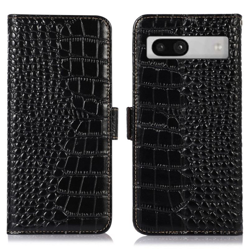 Housse Google Pixel 7A Style Crocodile RFID