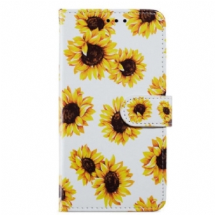 Housse Google Pixel 7A Tournesols à Lanière