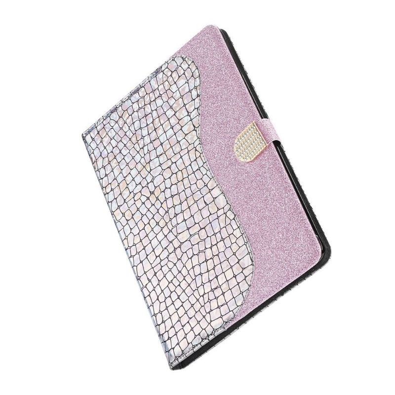 Housse Samsung Galaxy Tab S6 Glamour effet croco paillettes