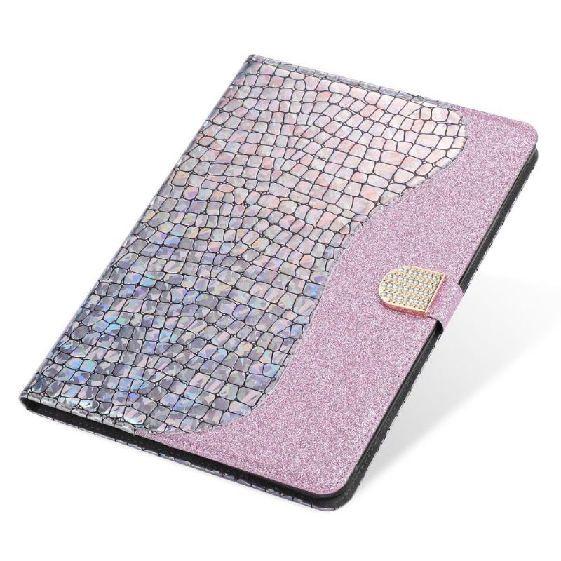 Housse Samsung Galaxy Tab S6 Glamour effet croco paillettes