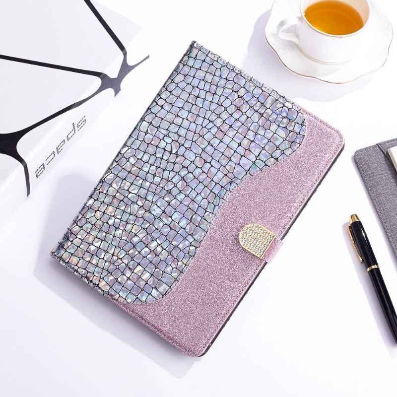 Housse Samsung Galaxy Tab S6 Glamour effet croco paillettes