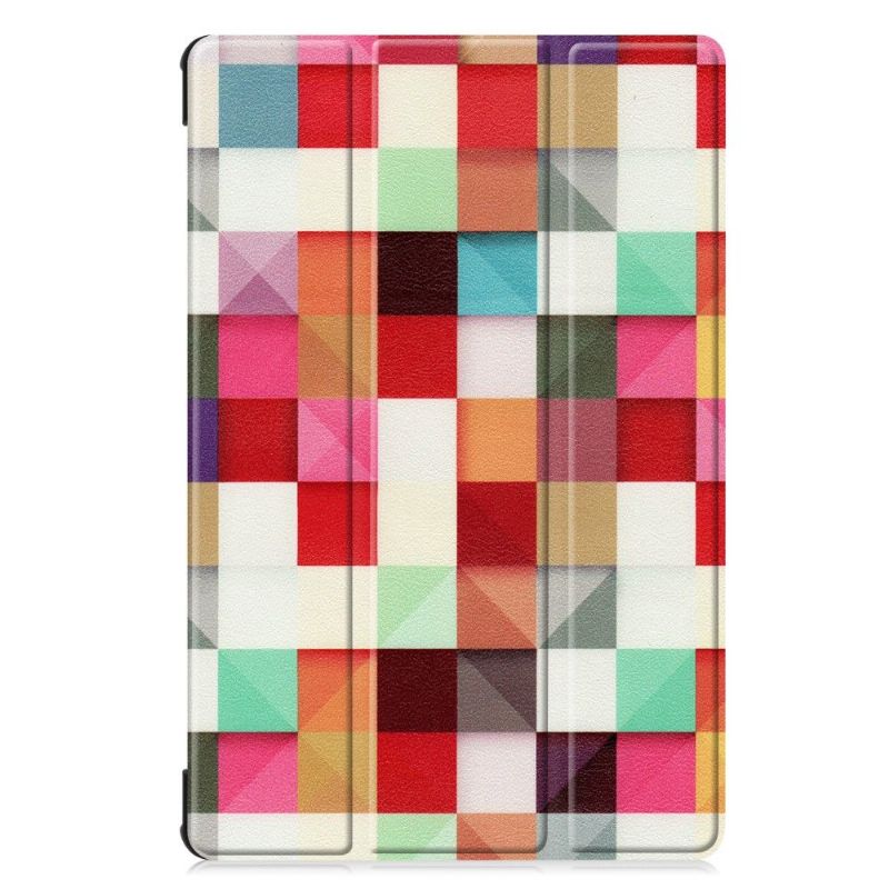 Samsung Galaxy Tab S6 - Coque avec rabat intelligent carreaux colorés