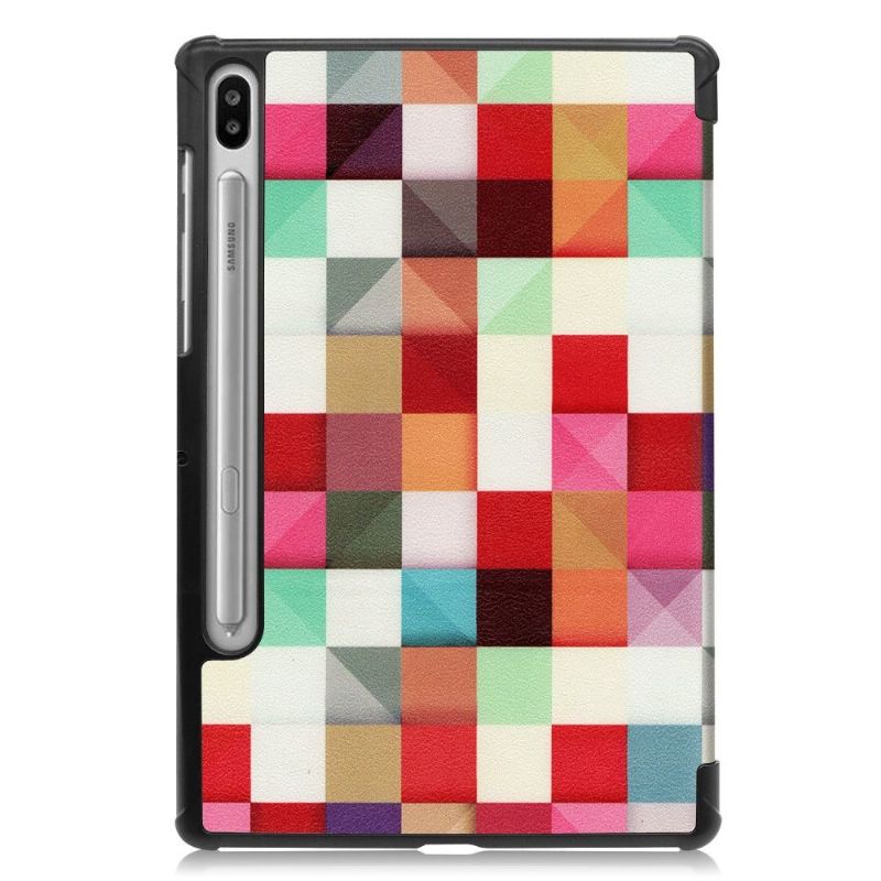 Samsung Galaxy Tab S6 - Coque avec rabat intelligent carreaux colorés