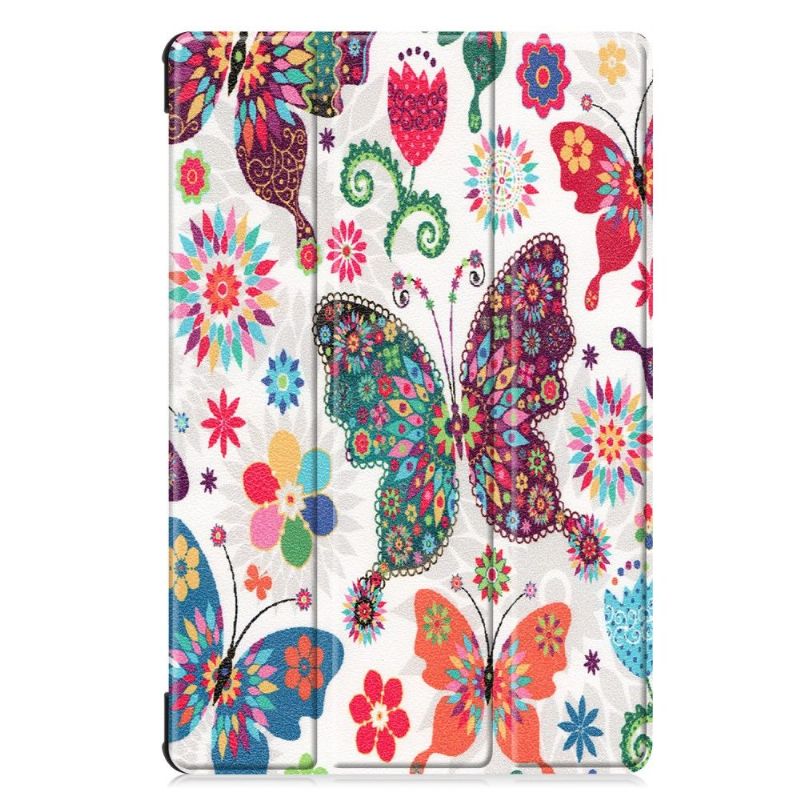 Samsung Galaxy Tab S6 - Coque avec rabat intelligent papillons et fleurs